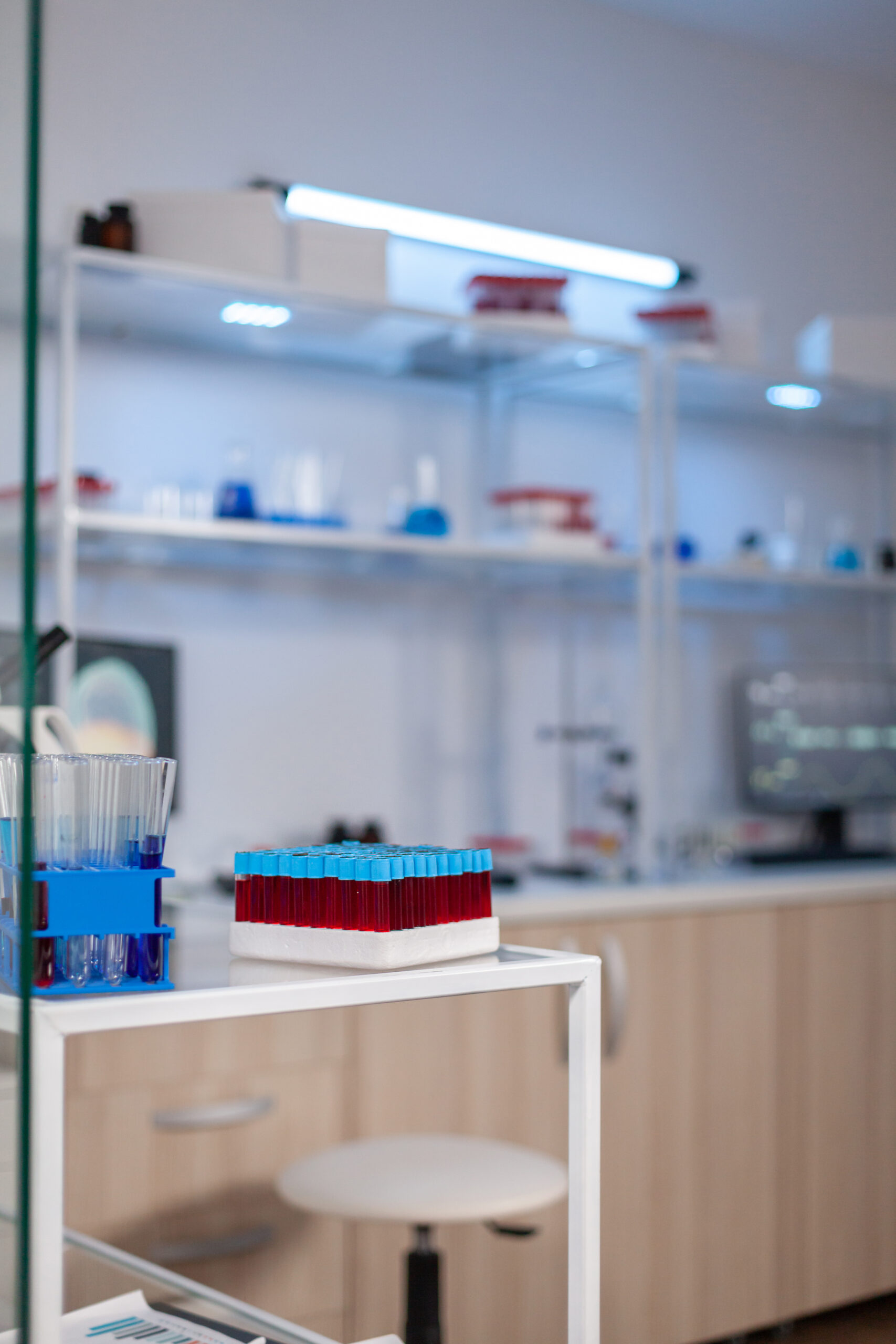 Neurology medical clinic with nobody in it modernly equipped prepared for treatment innovation of nervous. System using high tech and microbiology tools for scientific research in laboratory.